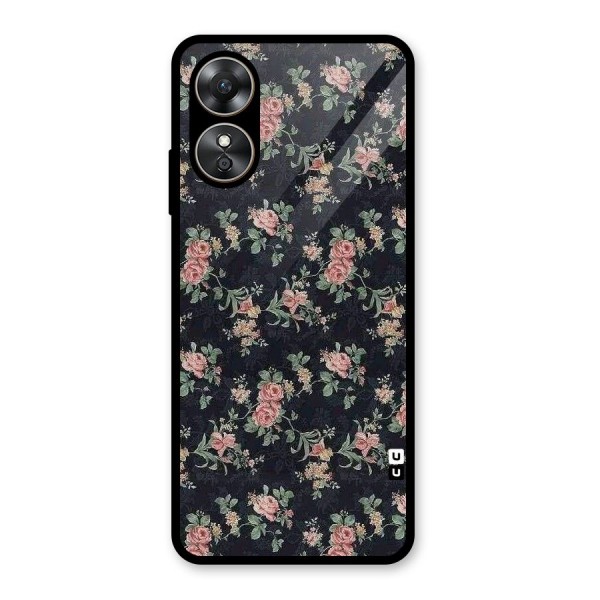 Bloom Black Glass Back Case for Oppo A17