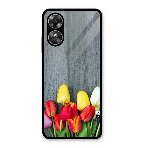 Bloom Grey Glass Back Case for Oppo A17