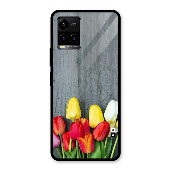 Bloom Grey Glass Back Case for Vivo Y21 2021