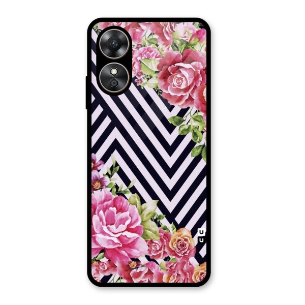 Bloom Zig Zag Glass Back Case for Oppo A17