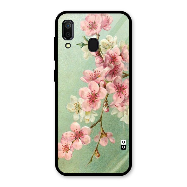 Blossom Cherry Design Glass Back Case for Galaxy A30