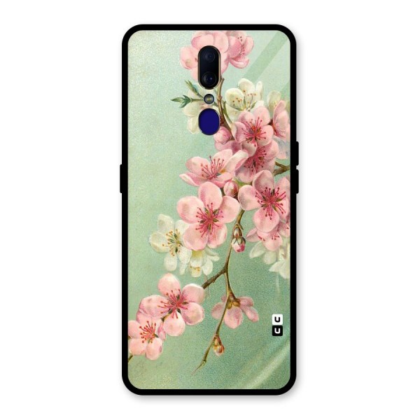 Blossom Cherry Design Glass Back Case for Oppo F11