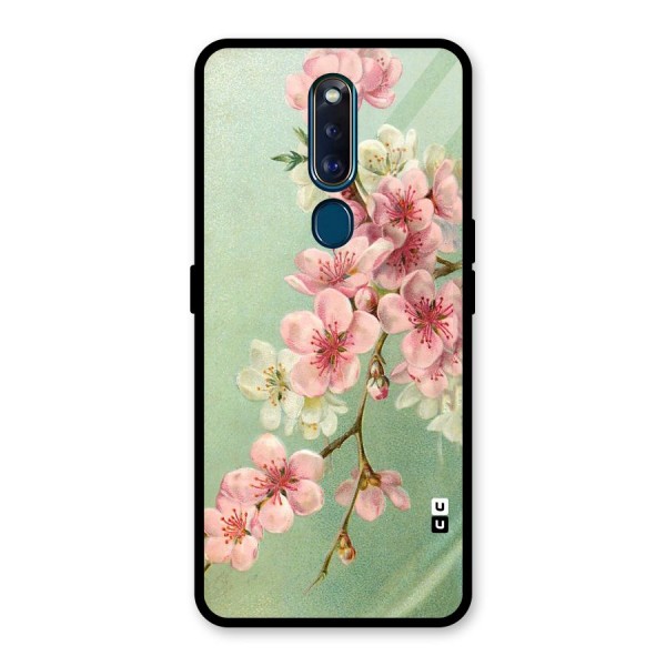 Blossom Cherry Design Glass Back Case for Oppo F11 Pro