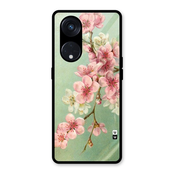 Blossom Cherry Design Glass Back Case for Reno8 T 5G