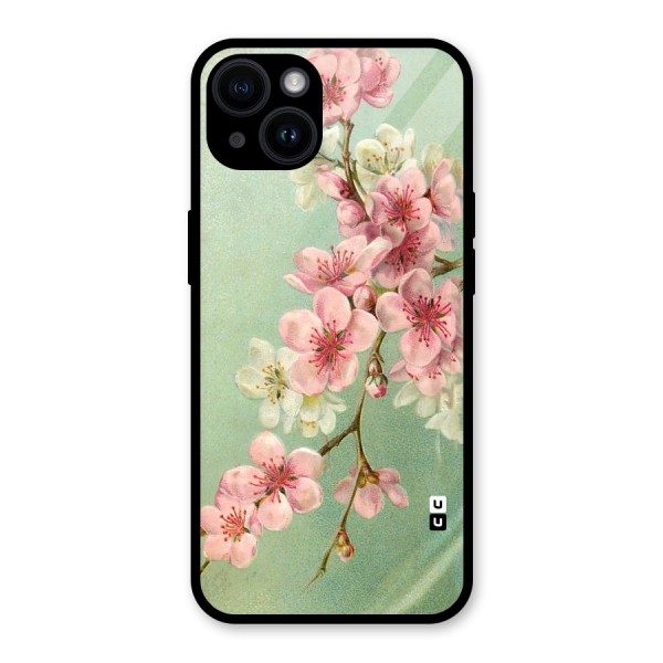 Blossom Cherry Design Glass Back Case for iPhone 14