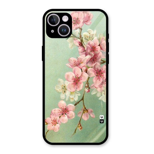 Blossom Cherry Design Glass Back Case for iPhone 14 Plus