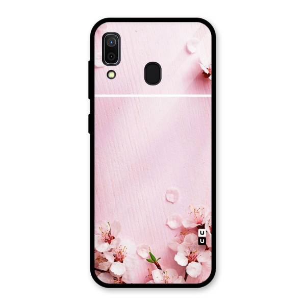 Blossom Frame Pink Glass Back Case for Galaxy A30