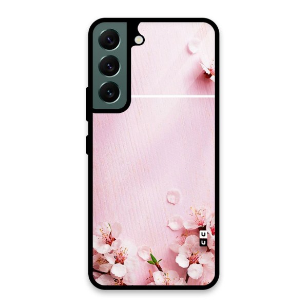 Blossom Frame Pink Glass Back Case for Galaxy S22 5G