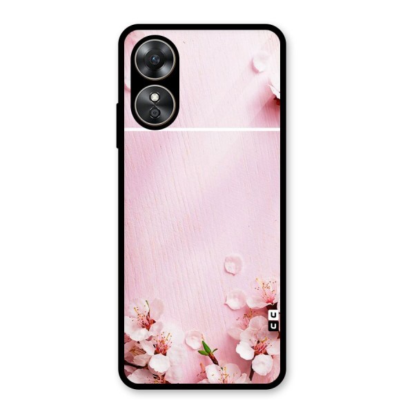 Blossom Frame Pink Glass Back Case for Oppo A17