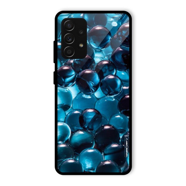 Blue Abstract Balls Glass Back Case for Galaxy A53 5G