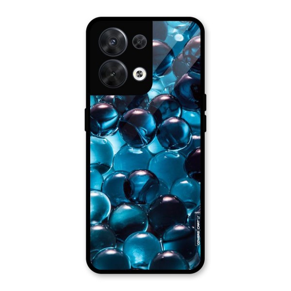 Blue Abstract Balls Glass Back Case for Oppo Reno8 5G