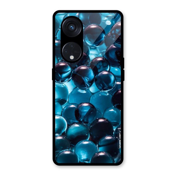 Blue Abstract Balls Glass Back Case for Reno8 T 5G