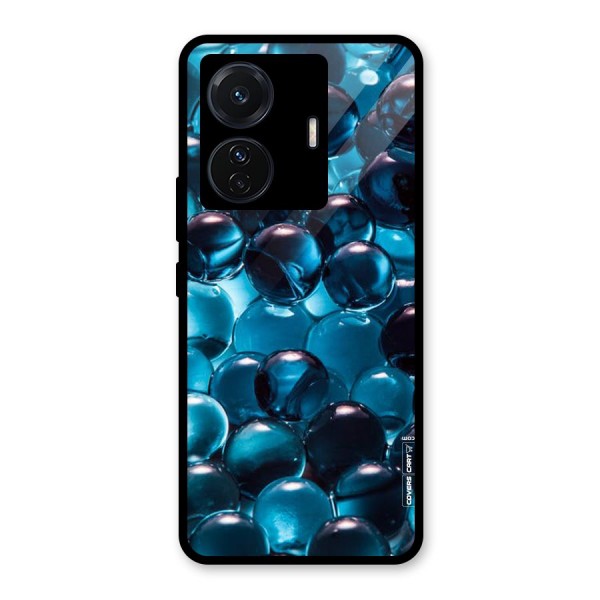 Blue Abstract Balls Glass Back Case for Vivo T1 Pro