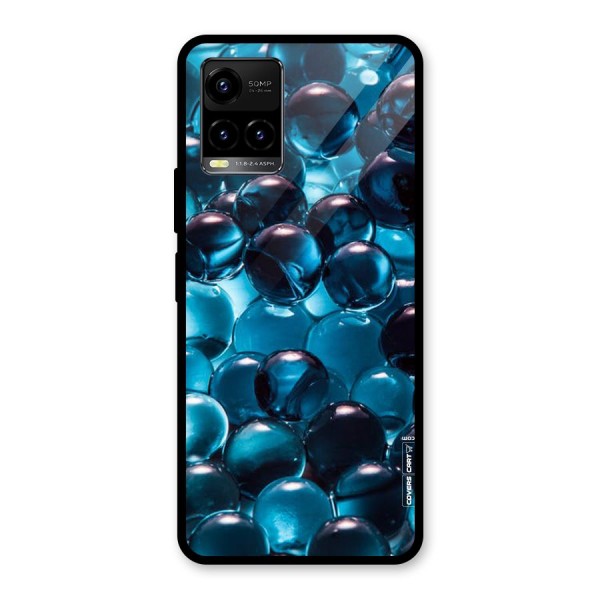 Blue Abstract Balls Glass Back Case for Vivo Y21 2021