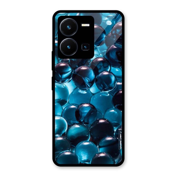 Blue Abstract Balls Glass Back Case for Vivo Y35