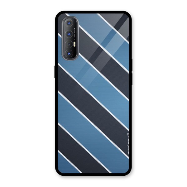 Blue Black Stripes Glass Back Case for Oppo Reno3 Pro