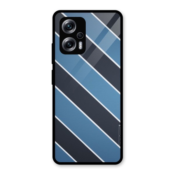 Blue Black Stripes Glass Back Case for Redmi K50i