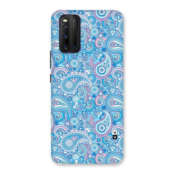 Blue Block Pattern Back Case for Vivo iQOO 3