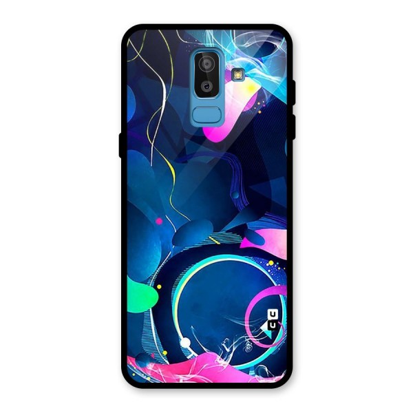 Blue Circle Flow Glass Back Case for Galaxy J8