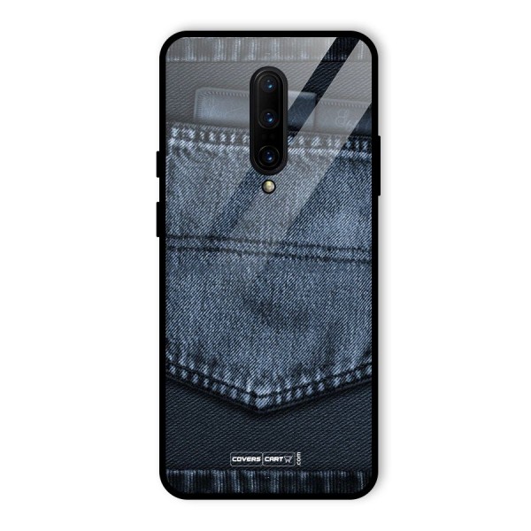 Blue Denim Glass Back Case for OnePlus 7 Pro