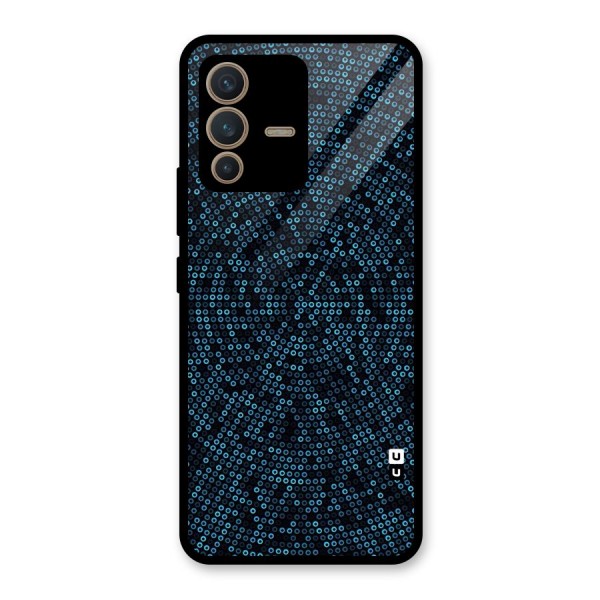 Blue Disco Lights Glass Back Case for Vivo V23 5G