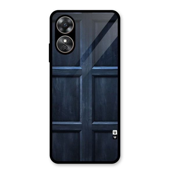 Blue Door Design Glass Back Case for Oppo A17