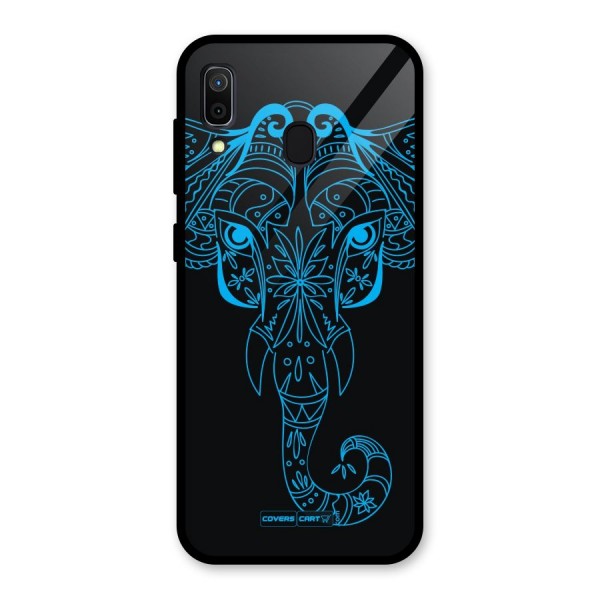 Blue Elephant Ethnic Glass Back Case for Galaxy A30