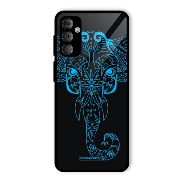 Blue Elephant Ethnic Glass Back Case for Galaxy F23