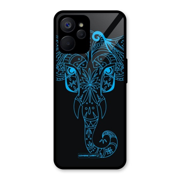 Blue Elephant Ethnic Glass Back Case for Realme 9i 5G