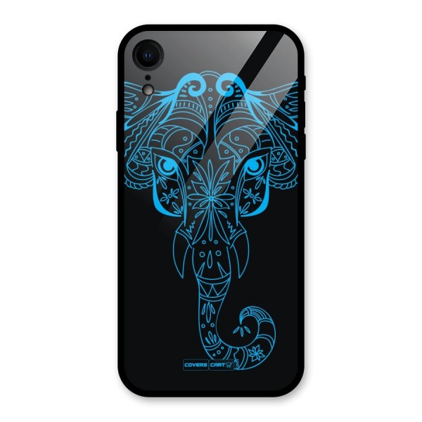 Blue Elephant Ethnic Glass Back Case for XR