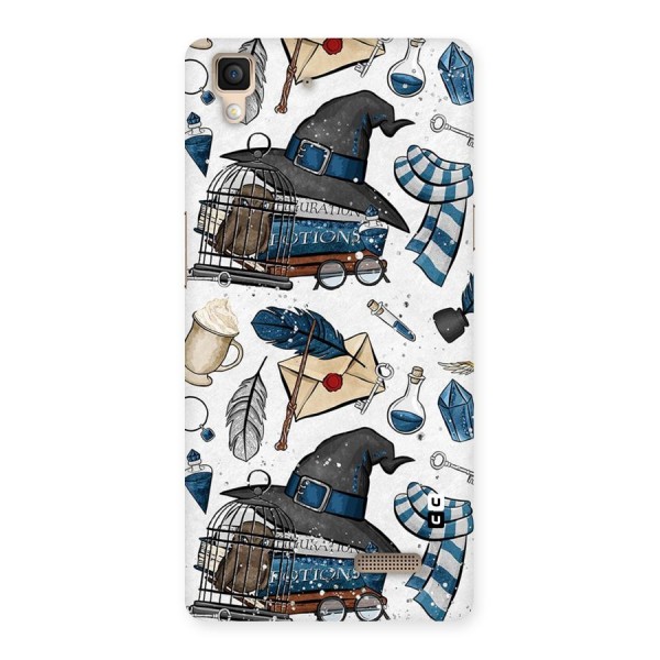 Blue Feather Hat Design Back Case for Oppo R7