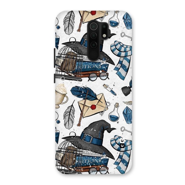 Blue Feather Hat Design Back Case for Redmi 9 Prime