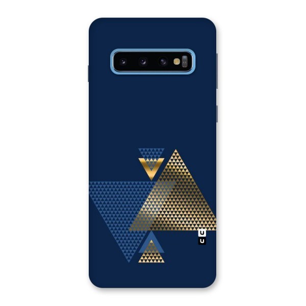 Blue Gold Triangles Back Case for Galaxy S10