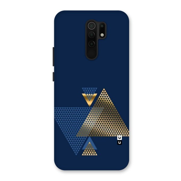 Blue Gold Triangles Back Case for Redmi 9 Prime