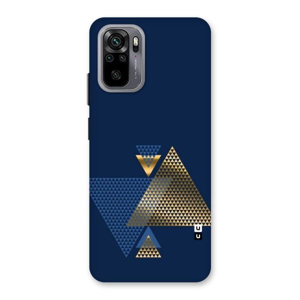 Blue Gold Triangles Back Case for Redmi Note 10