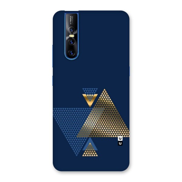 Blue Gold Triangles Back Case for Vivo V15 Pro