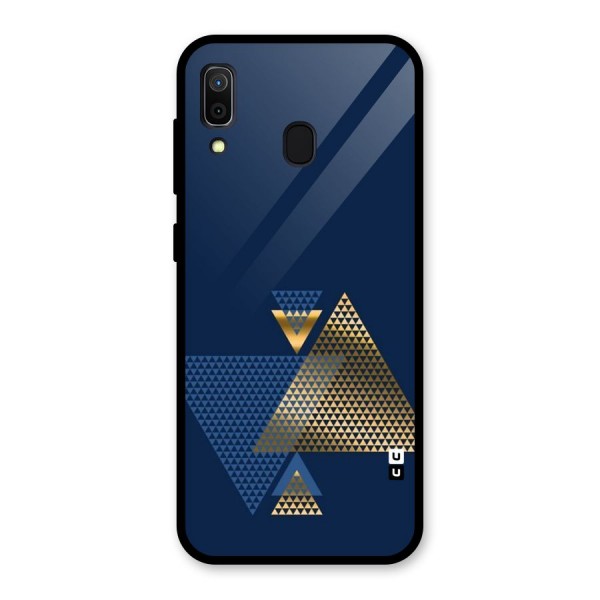 Blue Gold Triangles Glass Back Case for Galaxy A30