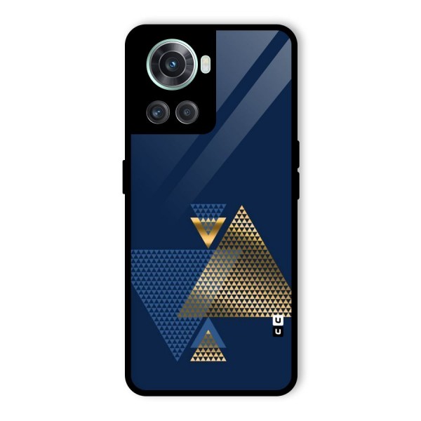 Blue Gold Triangles Glass Back Case for OnePlus 10R