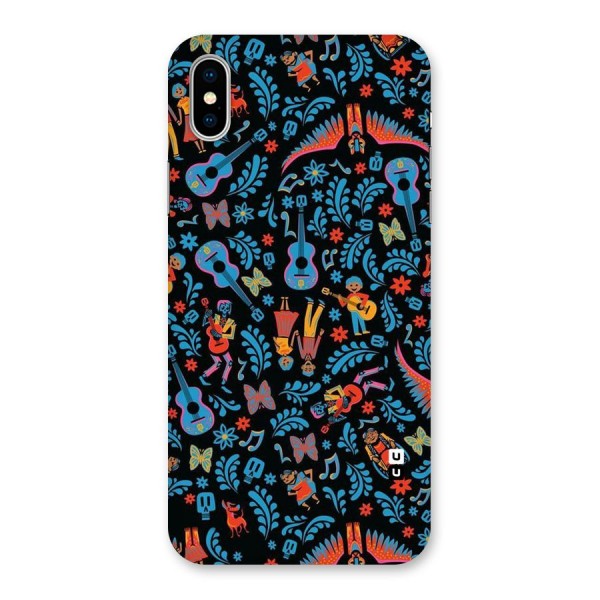 Blue Guitar Pattern Back Case for iPhone X