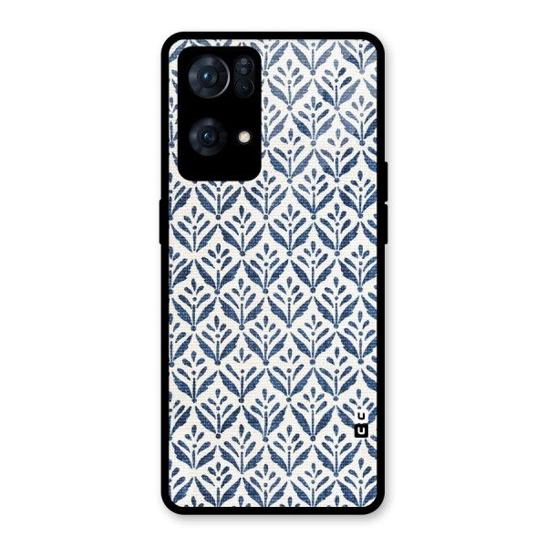 Blue Leaf Glass Back Case for Oppo Reno7 Pro 5G