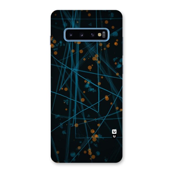 Blue Lines Gold Dots Back Case for Galaxy S10 Plus