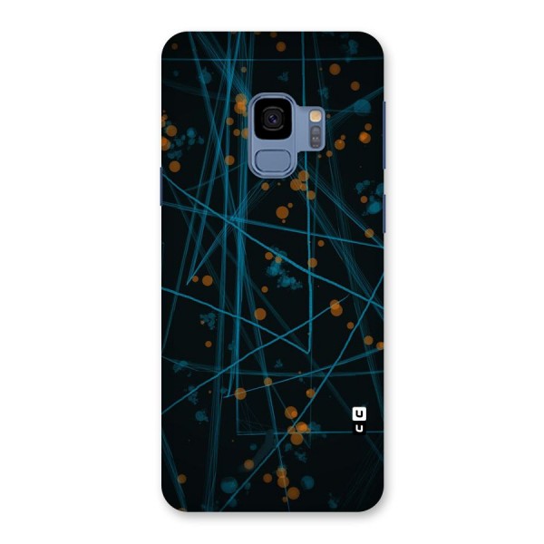 Blue Lines Gold Dots Back Case for Galaxy S9