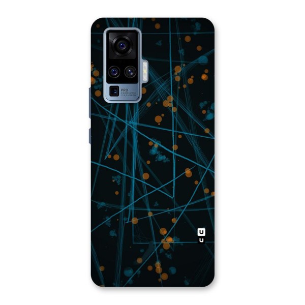 Blue Lines Gold Dots Back Case for Vivo X50 Pro