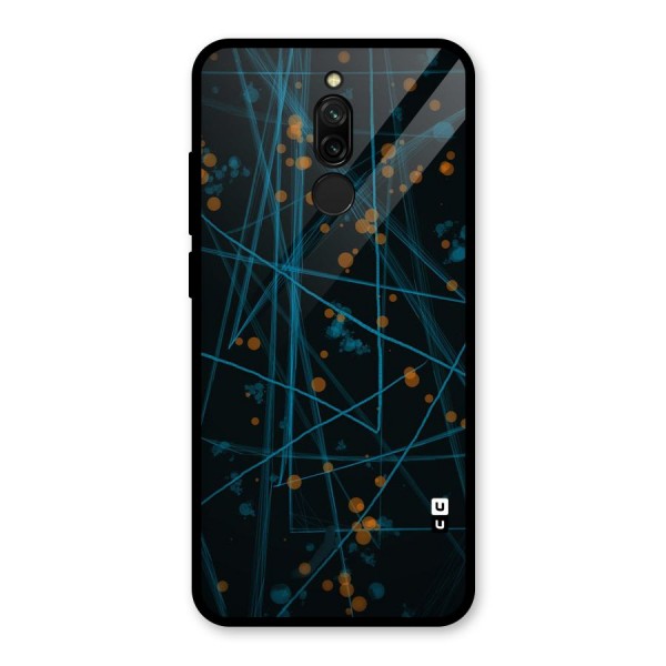 Blue Lines Gold Dots Glass Back Case for Redmi 8