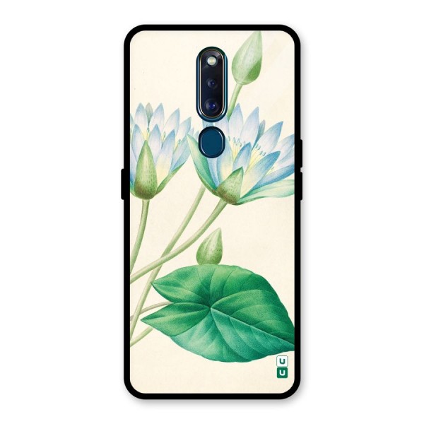 Blue Lotus Glass Back Case for Oppo F11 Pro