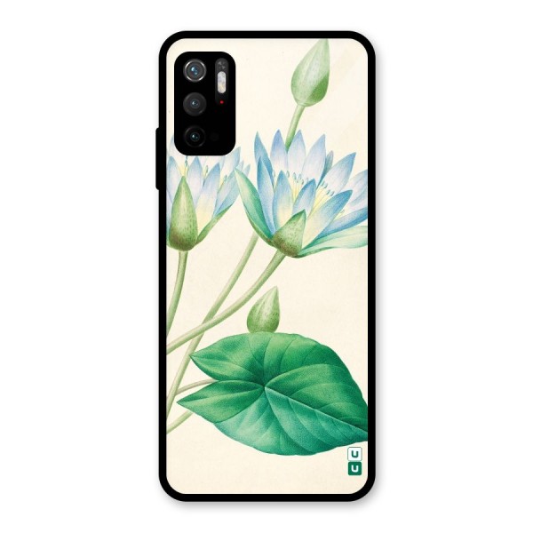 Blue Lotus Glass Back Case for Poco M3 Pro 5G