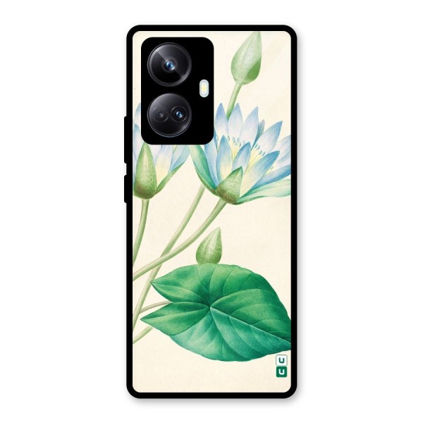 Blue Lotus Glass Back Case for Realme 10 Pro Plus