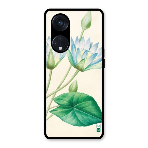 Blue Lotus Glass Back Case for Reno8 T 5G