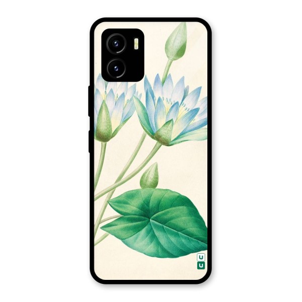 Blue Lotus Glass Back Case for Vivo Y15s