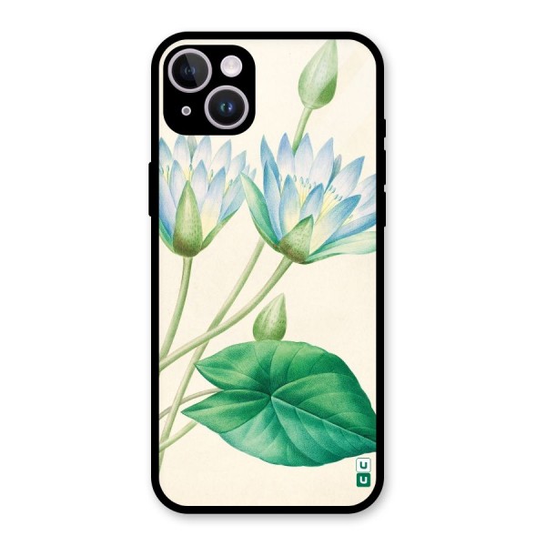 Blue Lotus Glass Back Case for iPhone 14 Plus